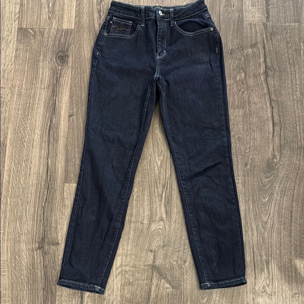 Judy Blue Dark Denim Straight Leg Mom Jeans